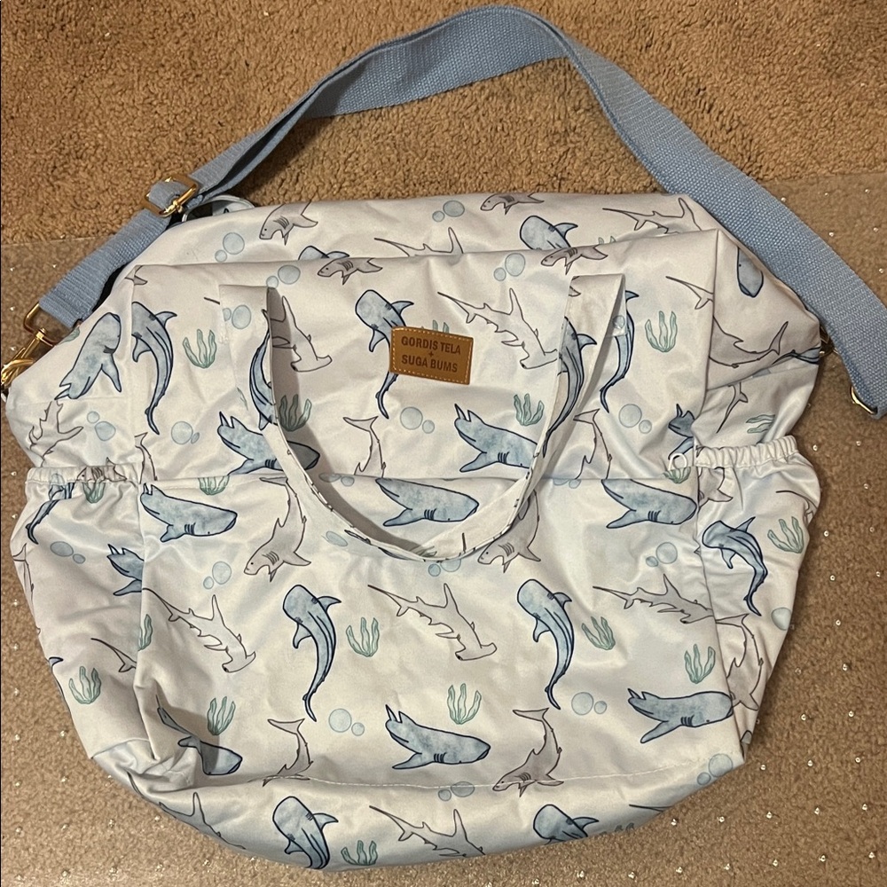 Free w/ purchase Blue Marine life shark print diaper bag. NWOT.